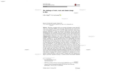 The challenges of water, waste and climate change in cities