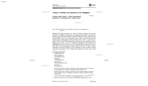 Climate variability and migration in the Philippines