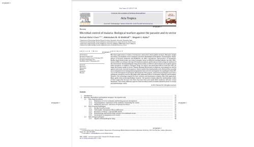 Microbial control of malaria: Biological warfare against the parasite and its vector