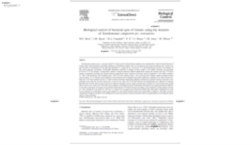 Biological control of bacterial spot of tomato using hrp mutants of Xanthomonas campestris pv. vesicatoria