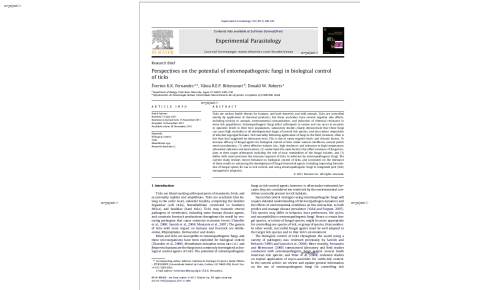 Perspectives on the potential of entomopathogenic fungi in biological control of ticks