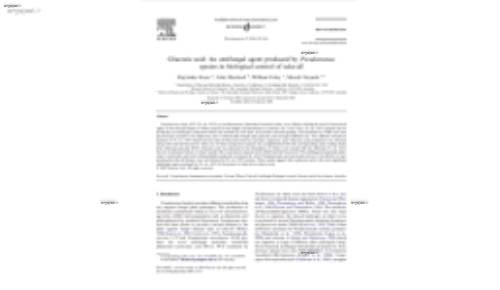 Gluconic acid: An antifungal agent produced by Pseudomonas species in biological control of take-all