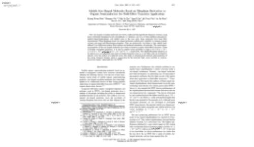 Soluble Star-Shaped Molecules Based on Thiophene Derivatives as Organic Semiconductors for Field-Effect Transistor Applications