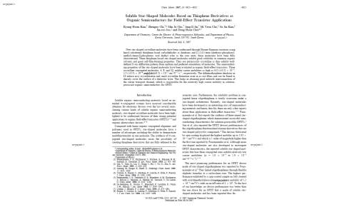 Soluble Star-Shaped Molecules Based on Thiophene Derivatives as Organic Semiconductors for Field-Effect Transistor Applications