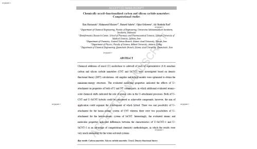 Chemically uracil–functionalized carbon and silicon carbide nanotubes: Computational studies