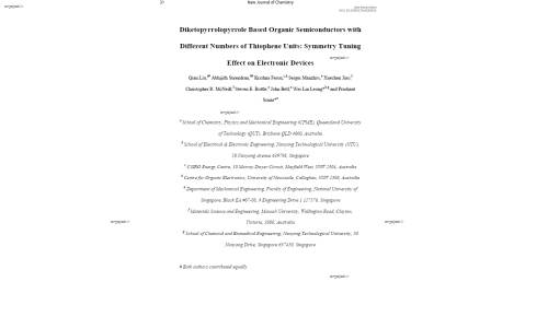 Diketopyrrolopyrrole Based Organic Semiconductors with Different Numbers of Thiophene Units: Symmetry Tuning Effect on Electronic Devices