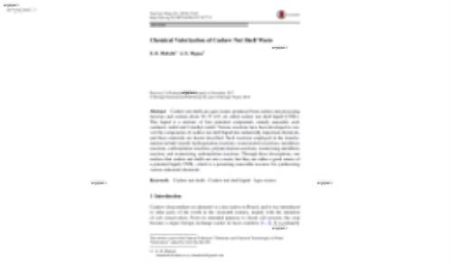 Chemical Valorization of Cashew Nut Shell Waste