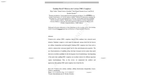 Xanthine Based N-Heterocyclic Carbene (NHC) Complexes
