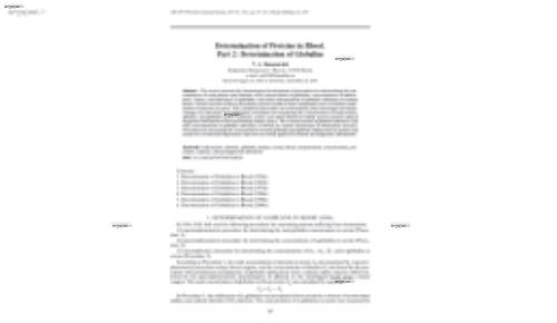 Determination of Proteins in Blood. Part 2: Determination of Globulins