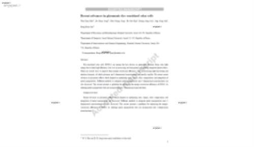 Recent advances in plasmonic dye-sensitized solar cells