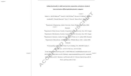 Adding functionality to milk-based protein: preparation, and physico-chemical characterization of b-lactoglobulin-phenolic conjugates
