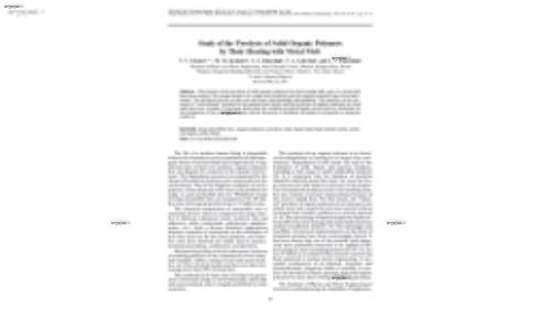 Study of the Pyrolysis of Solid Organic Polymers by Their Heating with Metal Melt
