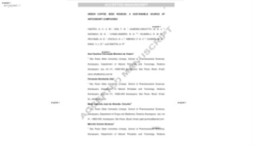 GREEN COFFEE SEED RESIDUE: A SUSTAINABLE SOURCE OF ANTIOXIDANT COMPOUNDS