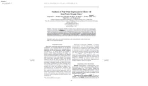 Synthesis of Pour Point Depressant for Heavy Oil from Waste Organic Glass1