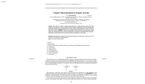 Negative Photochromism in Organic Systems