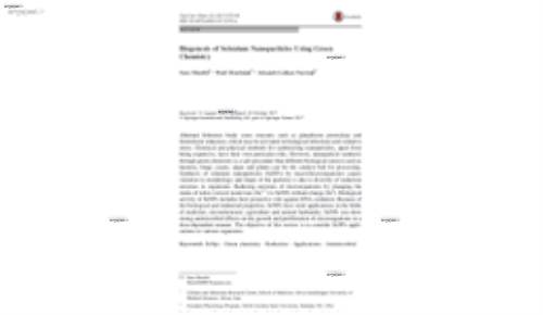 Biogenesis of Selenium Nanoparticles Using Green Chemistry