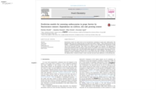 Prediction models for assessing anthocyanins in grape berries by fluorescence sensors: Dependence on cultivar, site and growing season