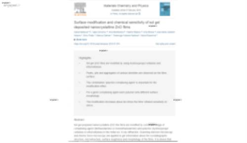 Surface modification and chemical sensitivity of sol gel deposited nanocrystalline ZnO films