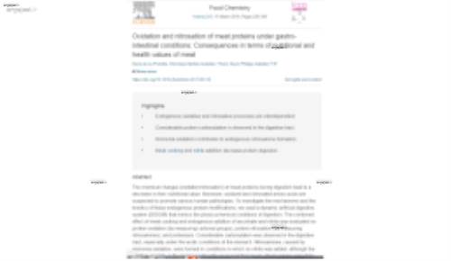 Oxidation and nitrosation of meat proteins under gastro-intestinal conditions: Consequences in terms of nutritional and health values of meat