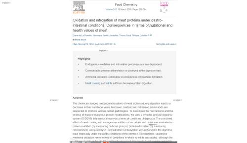Oxidation and nitrosation of meat proteins under gastro-intestinal conditions: Consequences in terms of nutritional and health values of meat