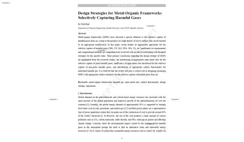 Design Strategies for Metal-Organic Frameworks Selectively Capturing Harmful Gases