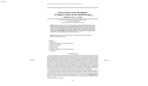 Recent Advances in the Development of Magnetic Catalysts for the Suzuki Reaction1