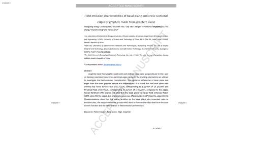 Field emission characteristics of basal plane and cross-sectional edges of graphite made from graphite oxide