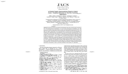 p-Channel Organic Semiconductors Based on Hybrid Acene-Thiophene Molecules for Thin-Film Transistor Applications
