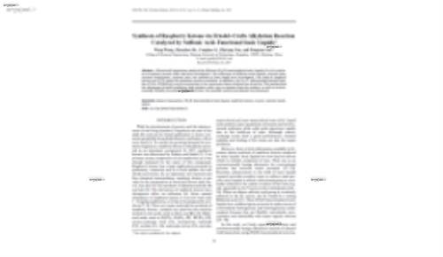 Synthesis of Raspberry Ketone via Friedel-Crafts Alkylation Reaction Catalyzed by Sulfonic Acid-Functional Ionic Liquids1