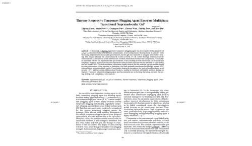 Thermo-Responsive Temporary Plugging Agent Based on Multiphase Transitional Supramolecular Gel1