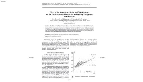 Effect of the Asphaltene, Resin, and Wax Contents on the Physicochemical Properties and