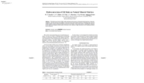 Hydroconversion of Oil Shale on Natural Mineral Matrices