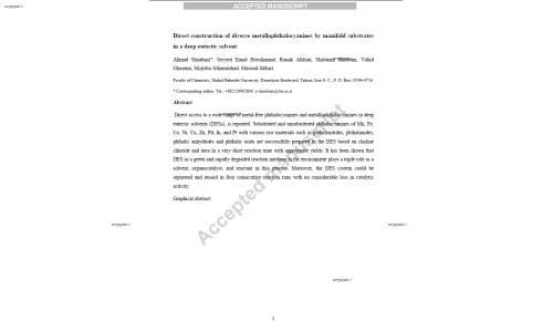 Direct construction of diverse metallophthalocyanines by manifold substrates in a deep eutectic solvent