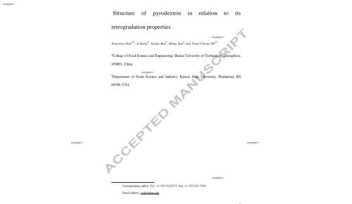 Structure of pyrodextrin in relation to its retrogradation properties