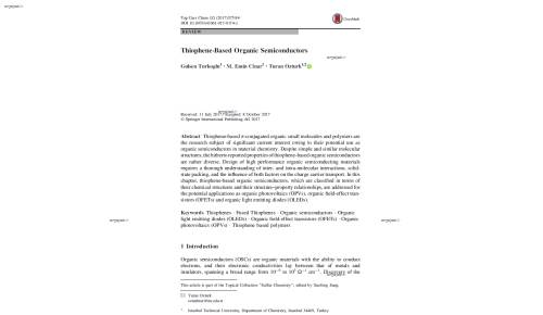 Thiophene-Based Organic Semiconductors
