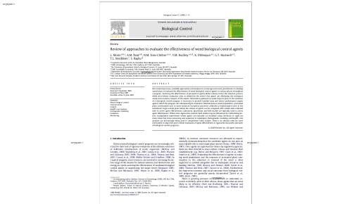 review of approaches to evaluate the effectiveness of weed biological control agents