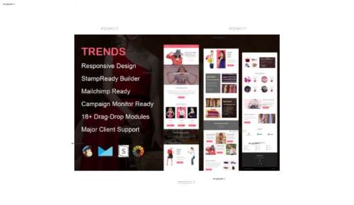 قالب ایمیل فروشگاهی Trends به صورت HTML