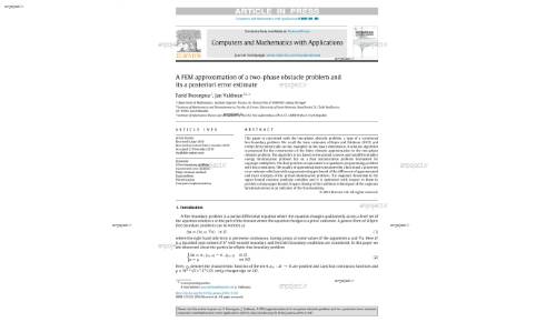 A FEM approximation of a two-phase obstacle problem and its a posteriori error estimate