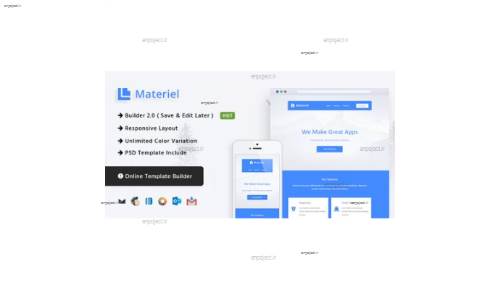 قالب HTML ایمیل و خبرنامه Material با قابلیت صفحه ساز آنلاین