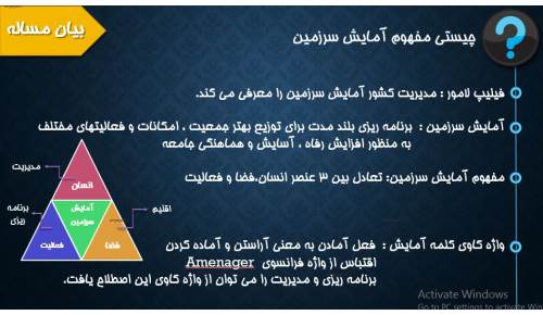 پاورپوینت تبیین مفهوم آمایش سرزمین 