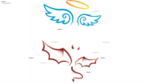 طرح وکتور شیطان و فرشته