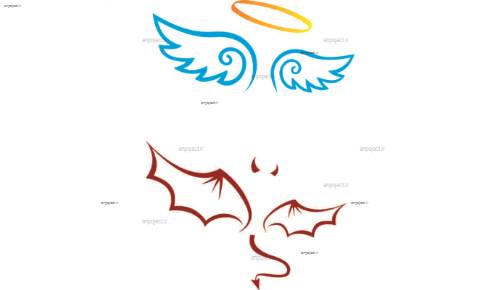 طرح وکتور شیطان و فرشته طرح وکتور شیطان و فرشته