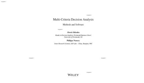 کتاب انگلیسی آنالیز تصمیم چند معیاری (Multi-Criteria Decision Analysis)