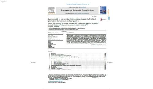 ترجمه مقاله Calcium oxide as a promising heterogeneous catalyst for bio diesel production: Current state and perspectives اکسید کلسیم به عنوان یک کاتالیزور ناهمگن امیدوار مخصوص تولیدات بیودیزل: وضعیت فعلی و چشم انداز	