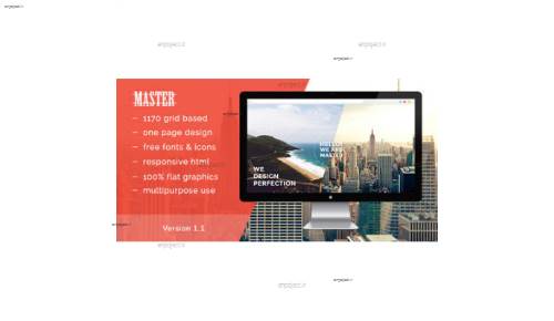قالب فلت و تک صفحه ای نمونه کار Master به صورت HTML5 قالب فلت و تک صفحه ای نمونه کار Master به صورت HTML5