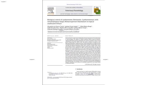 Biological control of cyathostomin (Nematoda: Cyathostominae) with nematophagous fungus Monacrosporium thaumasium in tropical southeastern Brazil