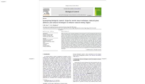 Synergizing biological control: Scope for sterile insect technique, induced plant defences and cultural techniques to enhance natural enemy impact
