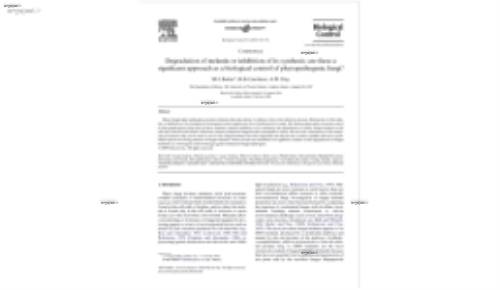 Degradation of melanin or inhibition of its synthesis: are these a signiWcant approach as a biological control of phytopathogenic fungi?