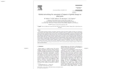 Global networking for assessment of impacts of global change on plant pests