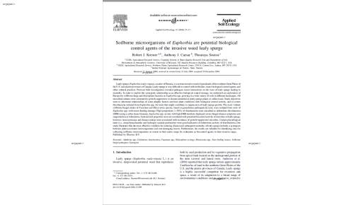 Soilborne microorganisms of Euphorbia are potential biological control agents of the invasive weed leafy spurge